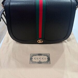 Gucci Ophidia Saddle Flap Shoulder Bag.